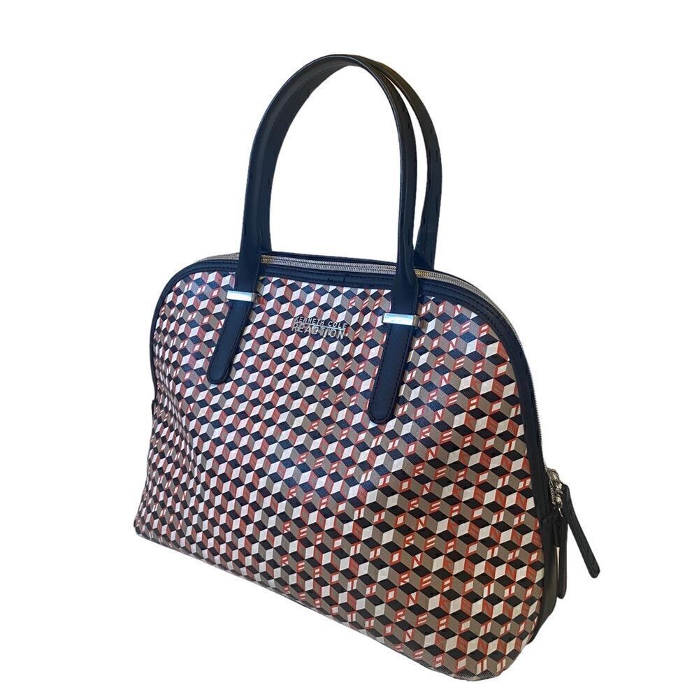Kenneth Cole Reaction Geometric Print Satchel. - Picture 2 of 10